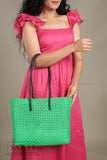 Metalic Green Tote Koodai - SARAS