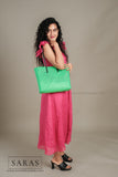 Metalic Green Tote Koodai - SARAS