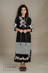 Dot Tote Kodai - Black & White - SARAS