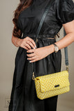 Yellow Box Sling (comes with Leather Body Strap and changeable Gold Chain Sling) - SARAS