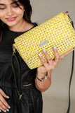 Yellow Box Sling (comes with Leather Body Strap and changeable Gold Chain Sling) - SARAS