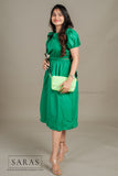 Green Box Sling (comes with Leather Body Strap and changeable Gold Chain Sling) - SARAS
