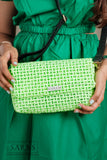 Green Box Sling (comes with Leather Body Strap and changeable Gold Chain Sling) - SARAS