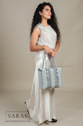 Gray & White Lunch Koodai - SARAS