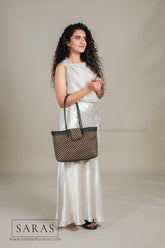 Chocolate Tote Koodai With Flap Closure - SARAS