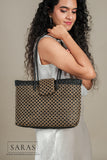 Chocolate Tote Koodai With Flap Closure - SARAS