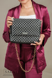 Black X Gray Sling Koodai (Comes with removable Gold Chain Sling) - SARAS