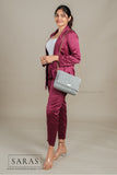 Gray X White Sling Koodai (Comes with removable Gold Chain Sling) - SARAS