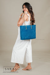 Mayil Blue Tote Koodai - SARAS