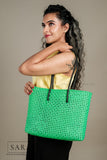 Metalic Green Tote Koodai - SARAS