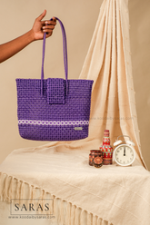 Purple Tote Koodai with Flap Closure - SARAS