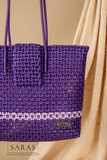 Purple Tote Koodai with Flap Closure - SARAS