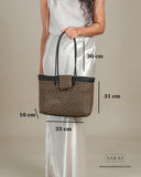 Chocolate Tote Koodai With Flap Closure - SARAS