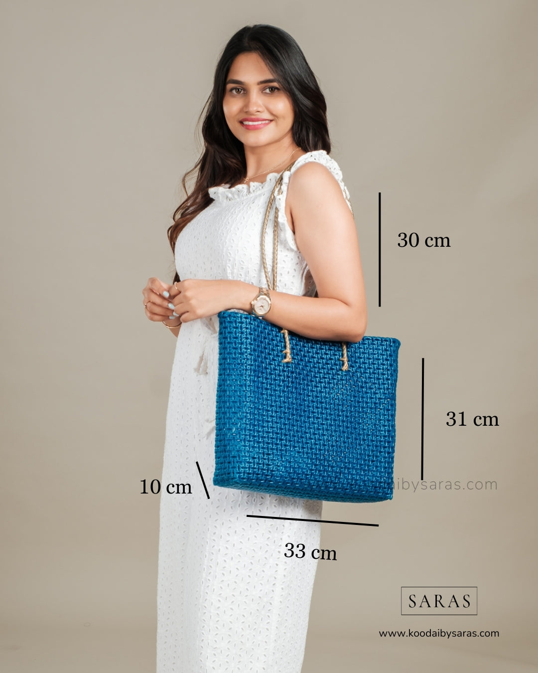 Mayil Blue Tote Koodai - SARAS
