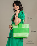 Parrot Green Tote Koodai - With Flap Closure - SARAS