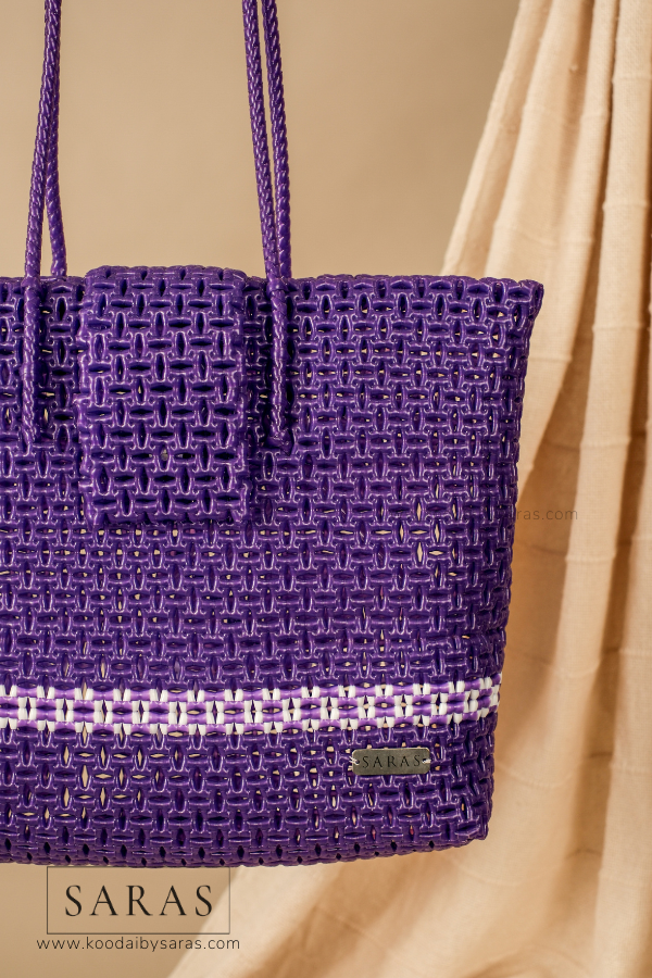 Purple Tote Koodai with Flap Closure